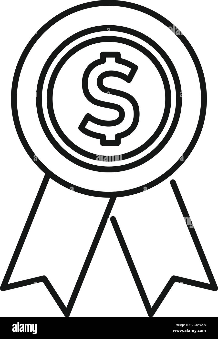 Dollar emblem icon outline vector. Money cash Stock Vector Image & Art ...