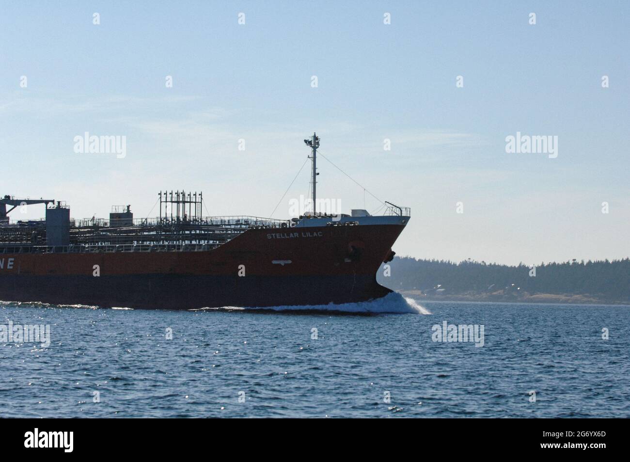 Transport ship Stellar Lilac under way Stock Photo