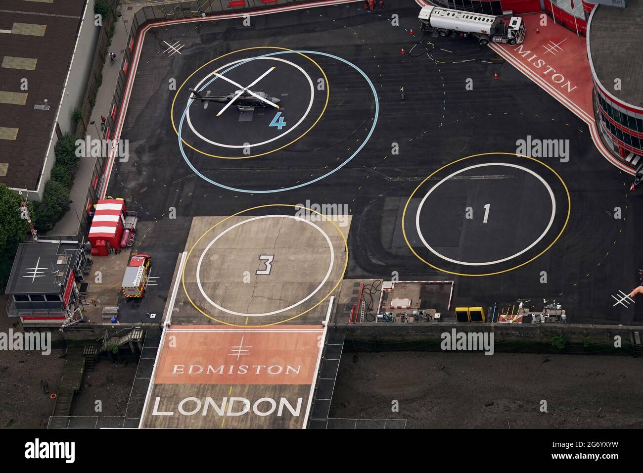 An aerial view of the London Heliport in Battersea, central London. Picture date Friday July 9
