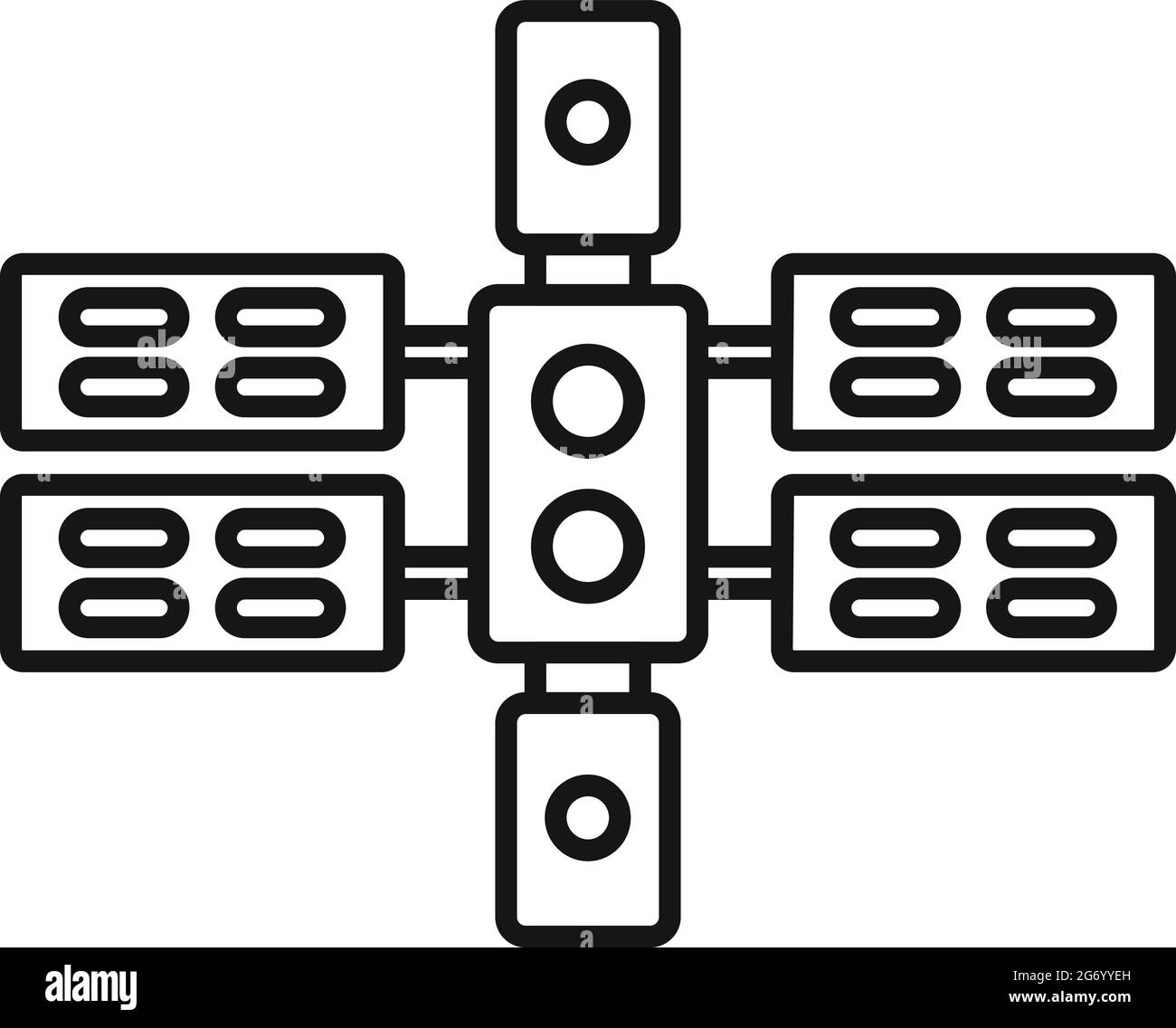 Panel space station icon outline vector. Satellite spaceship Stock ...
