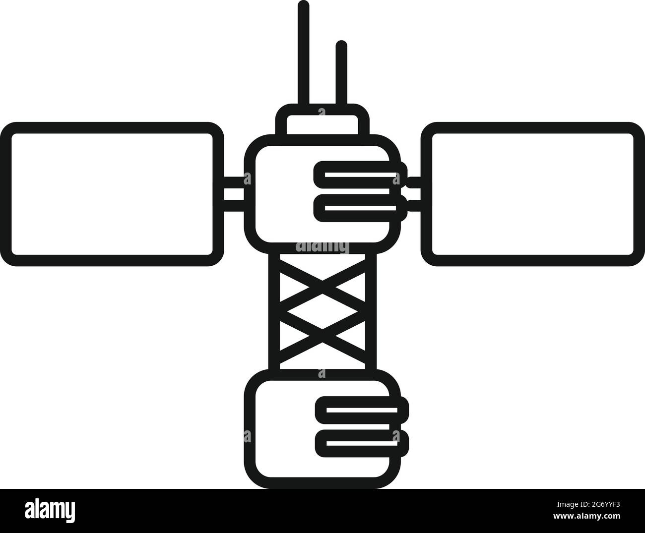 Panel space station icon outline vector. Satellite spaceship Stock Vector