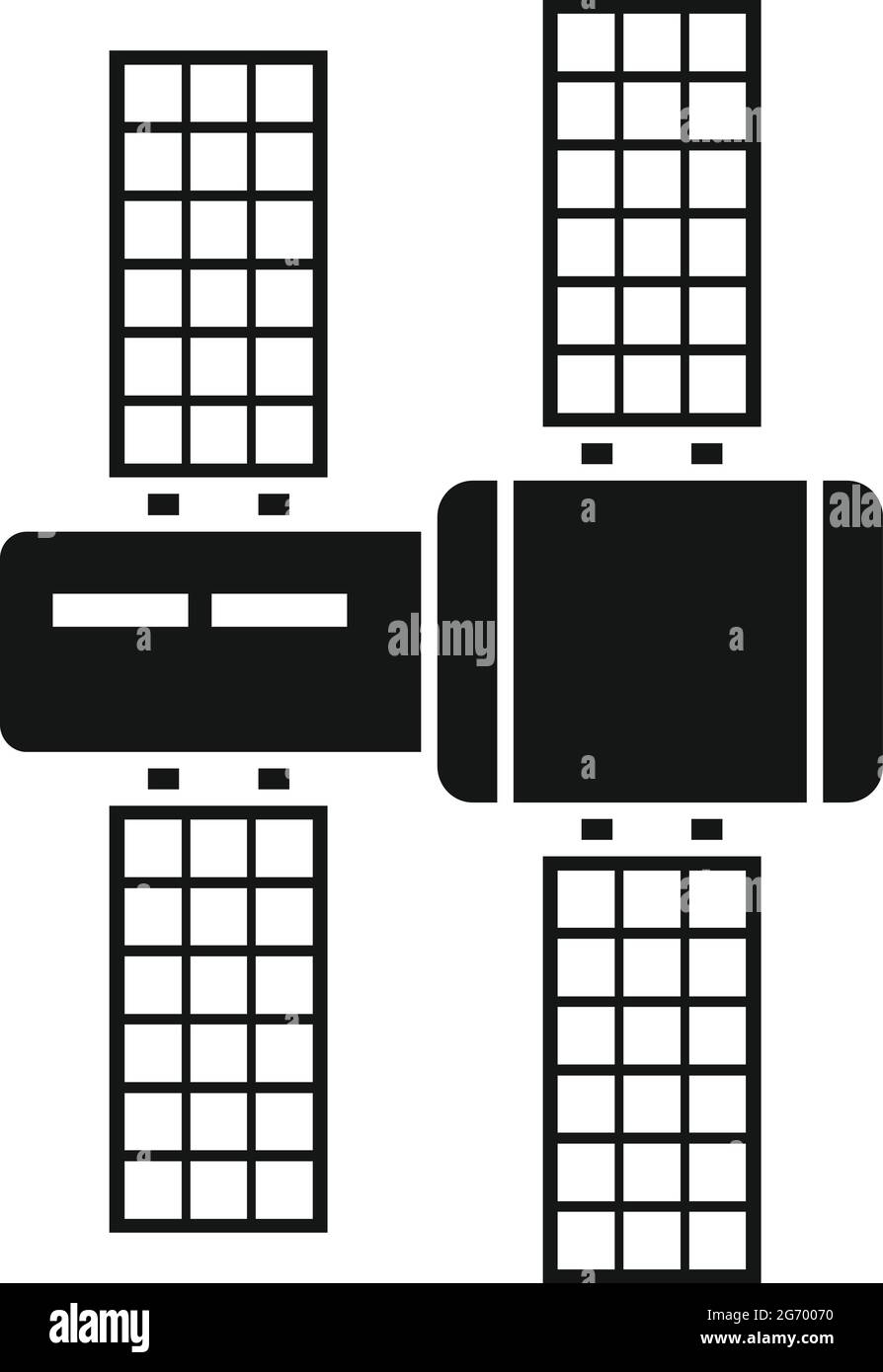 Solar space station icon simple vector. International astronaut station ...