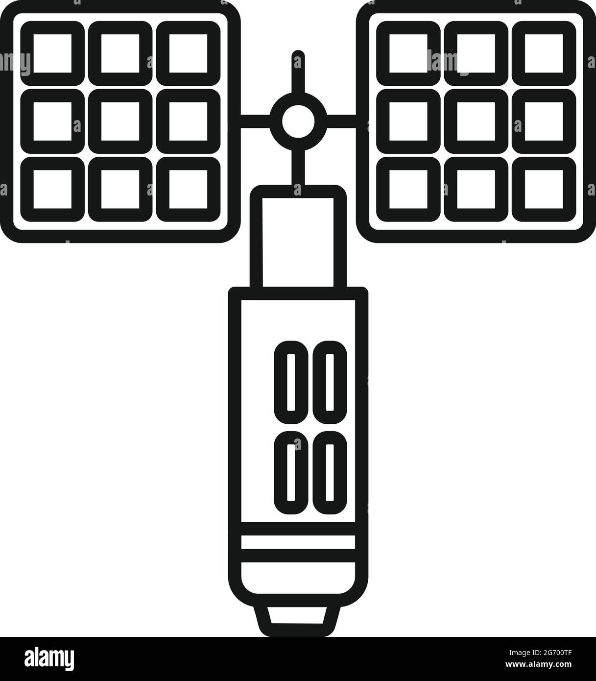 Orbit space station icon outline vector. International earth rocket ...