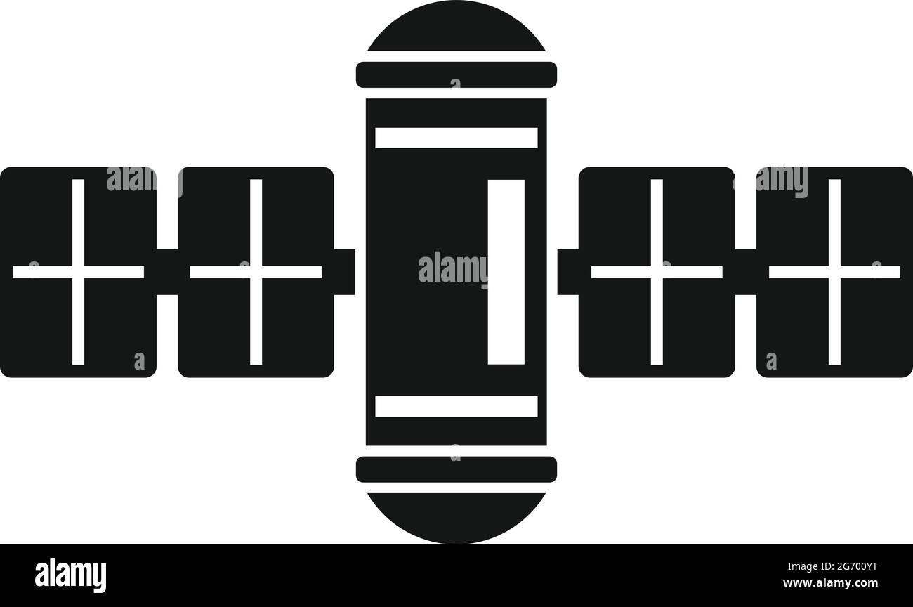 Space station exploration icon flat vector. Mars international ship ...
