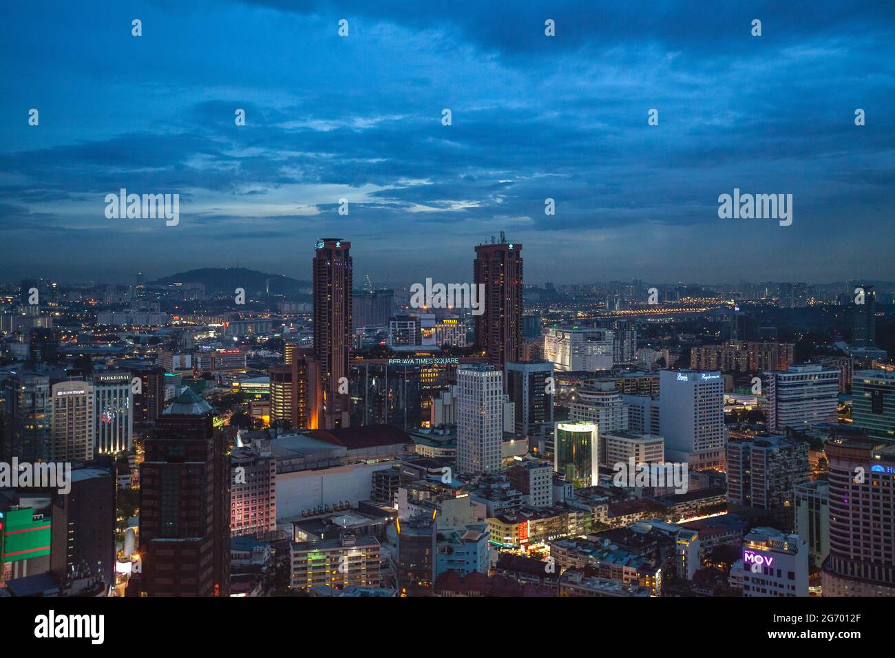 wonderful sightseeing point over kuala lumpur in malaysia on the rooftop of the helibar. great tourism spot not only in the night Stock Photo