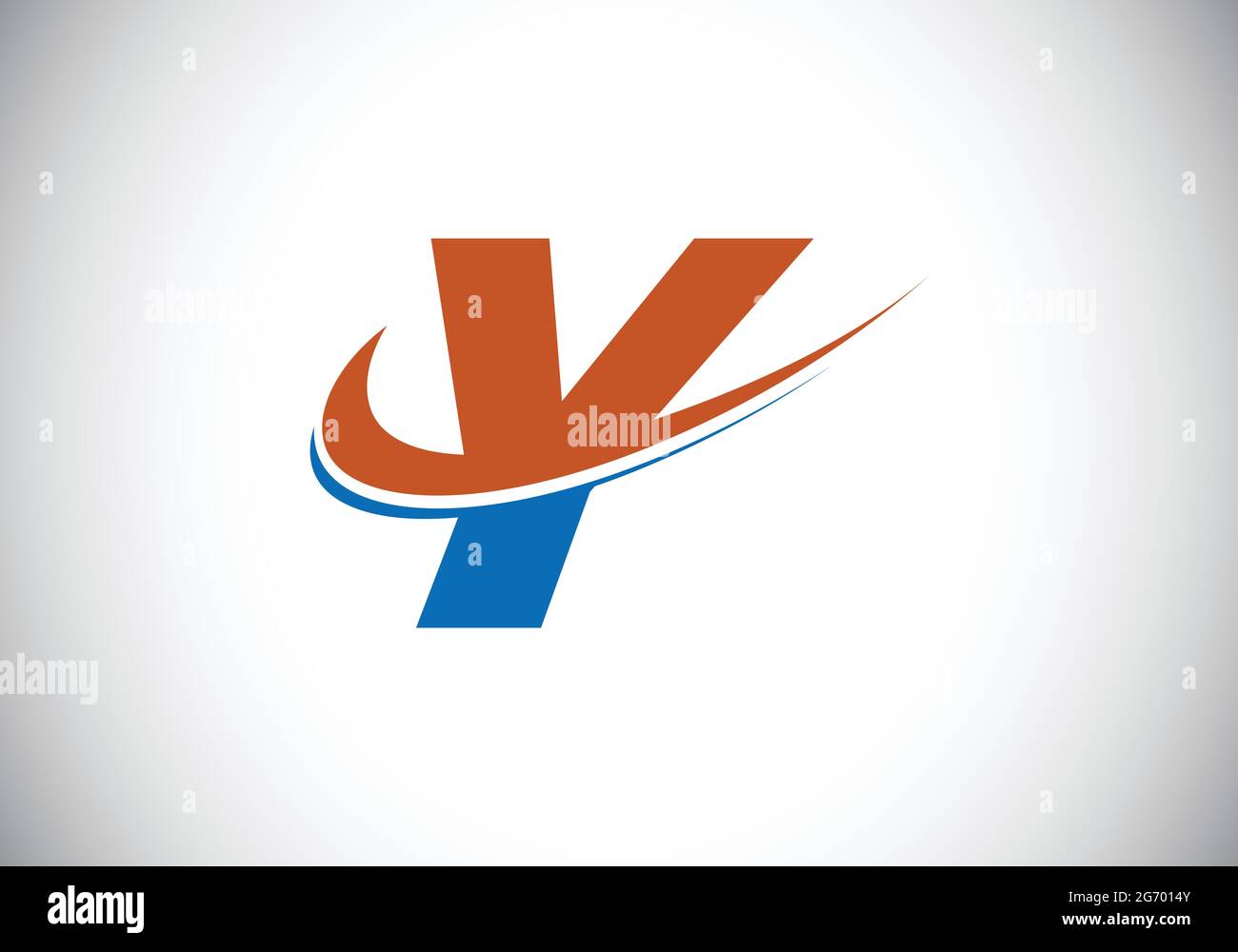 Initial letter Y with swoosh, red and blue logo template. Modern vector ...