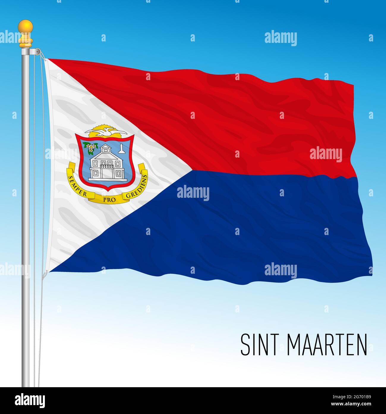 Sint Maarten Official National Flag Dutch Antilles Vector