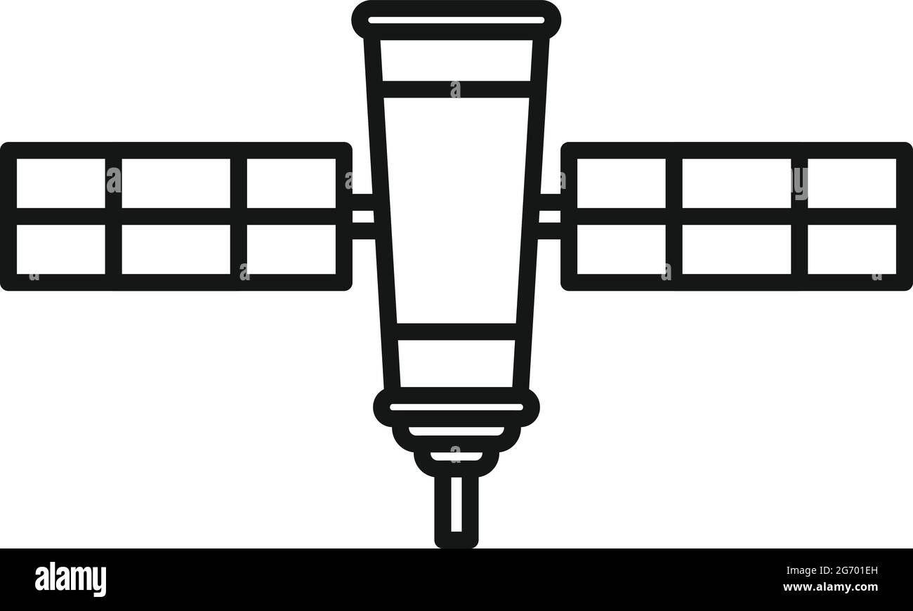 Rocket space station icon outline vector. Modern international space ...