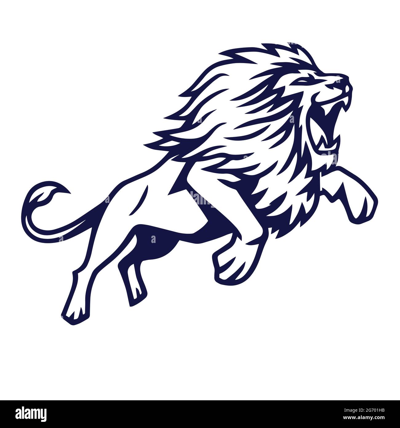 Angry Lion Jump Vector Logo Mascot Design Illustration Stock ...