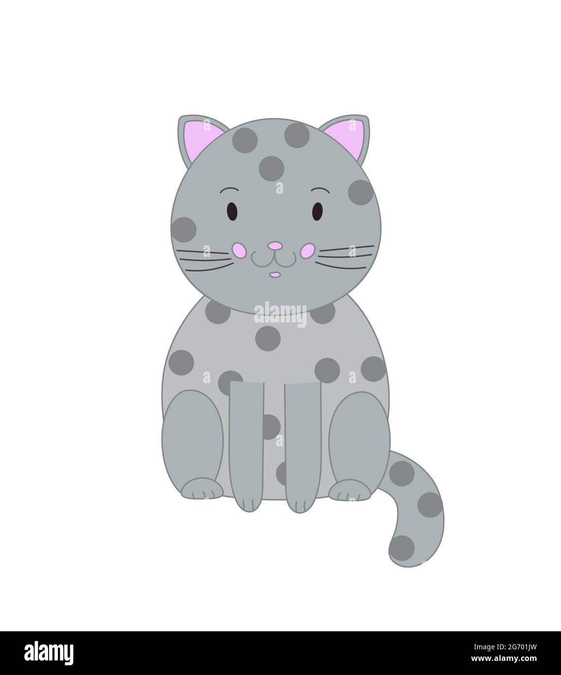 Cute Grey Cat In Simple Hand Drawn Style Vector Illustration Funny Cartoon Pet Domestic Animal For Children Decor Cards Stock Vector Image Art Alamy