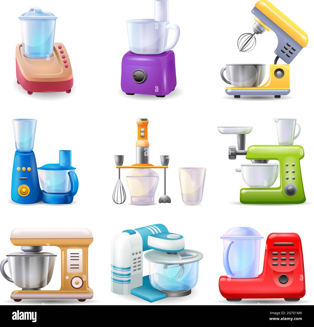 Food processor icons set cartoon vector. Cook equipment Stock Vector Image & Art Alamy