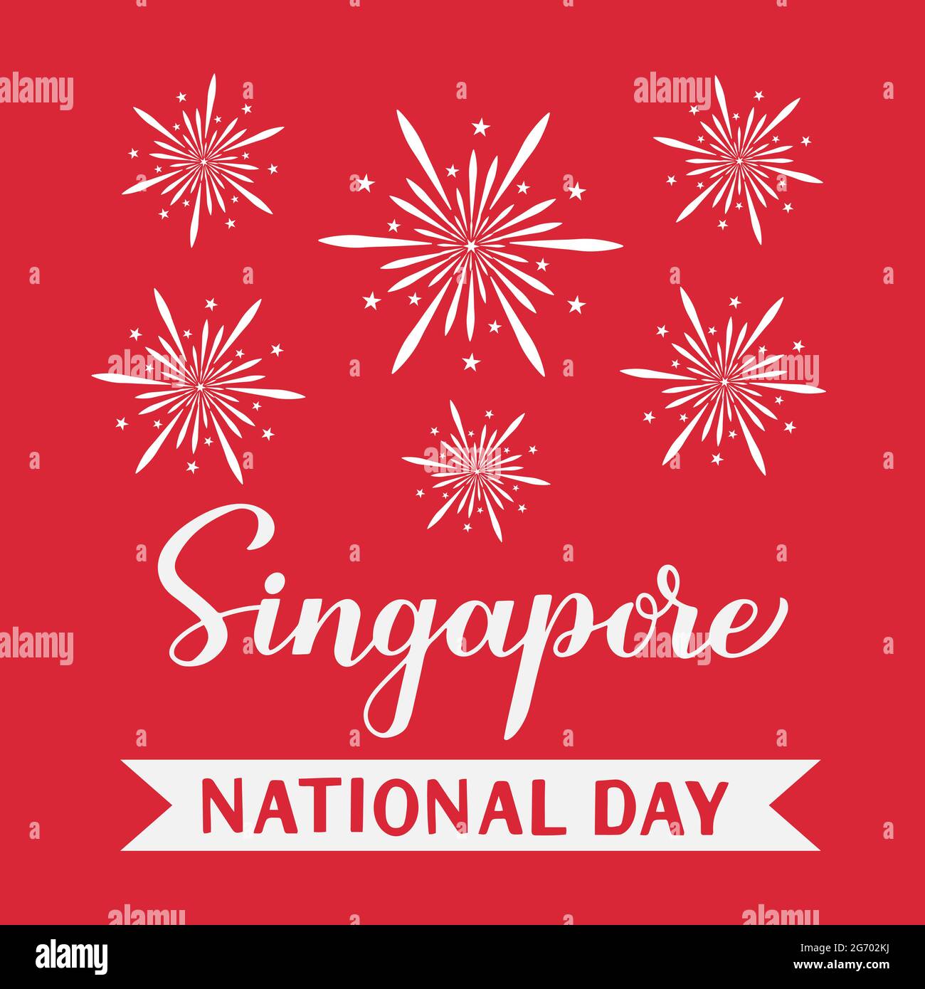 Singapore National Day calligraphy hand lettering. Singapore