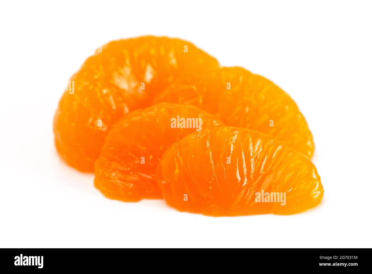 Manderine Oranges Slices Isolated on a White Background Stock Photo