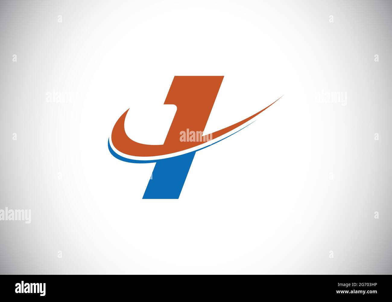 Initial letter I with swoosh, red and blue logo template. Modern vector ...