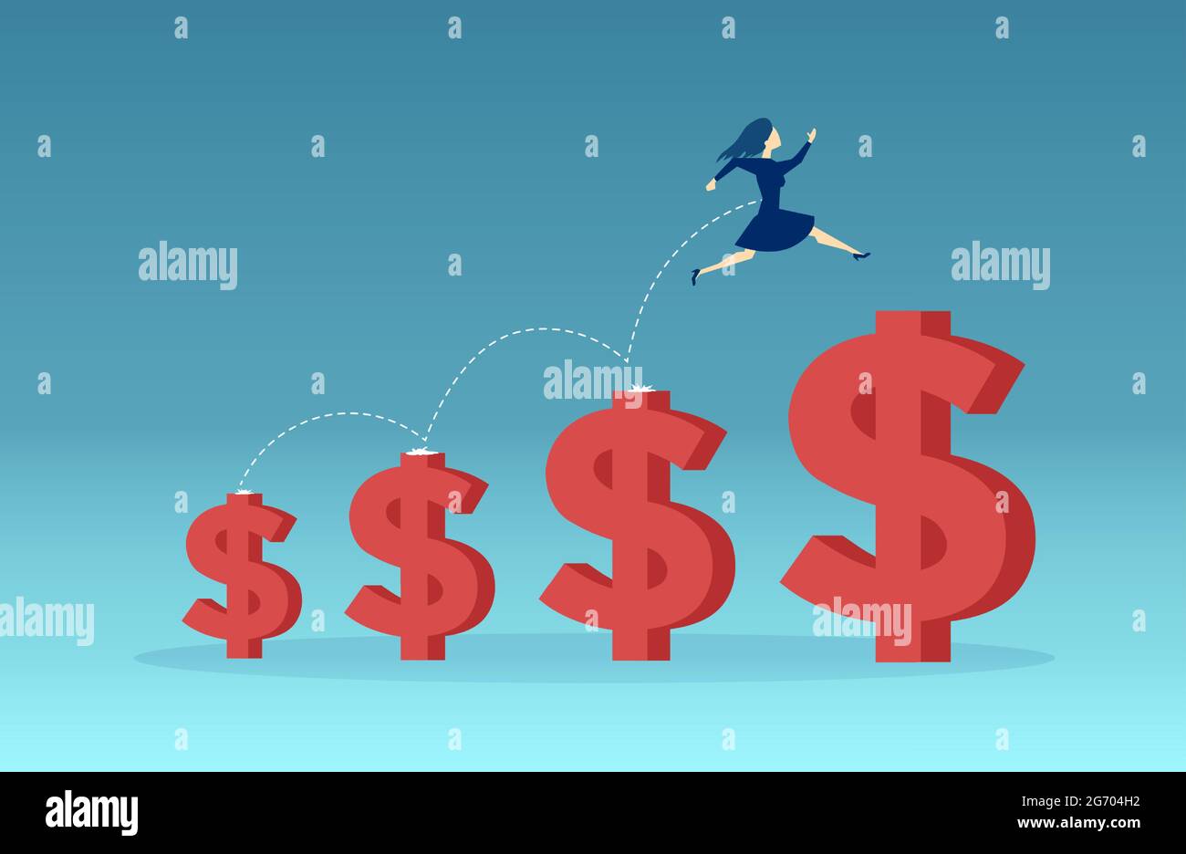 Woman money increase vector hi-res stock photography and images - Alamy