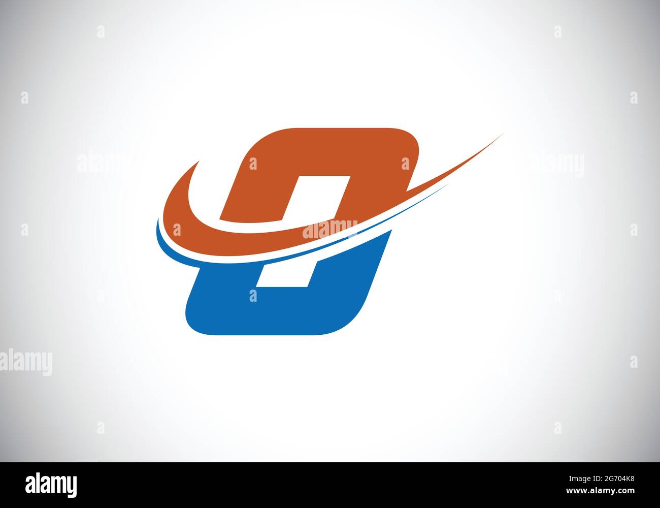 Initial letter O with swoosh, red and blue logo template. Modern vector ...