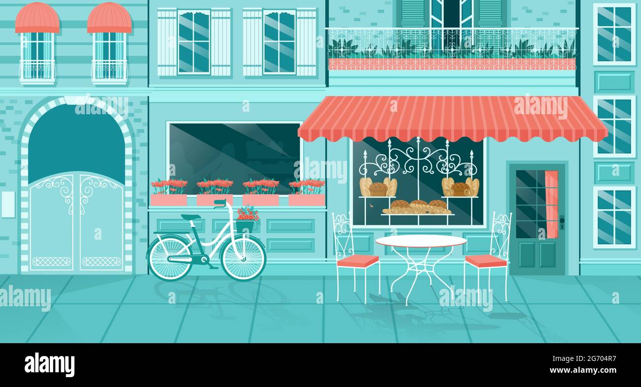 Vector of a cute coffee shop or a bakery Stock Vector