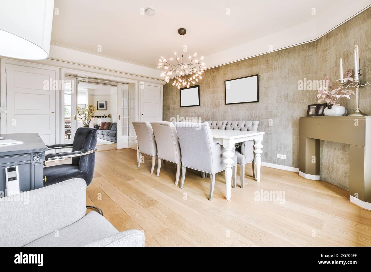 Luxury and beautiful dining room interior design Stock Photo - Alamy
