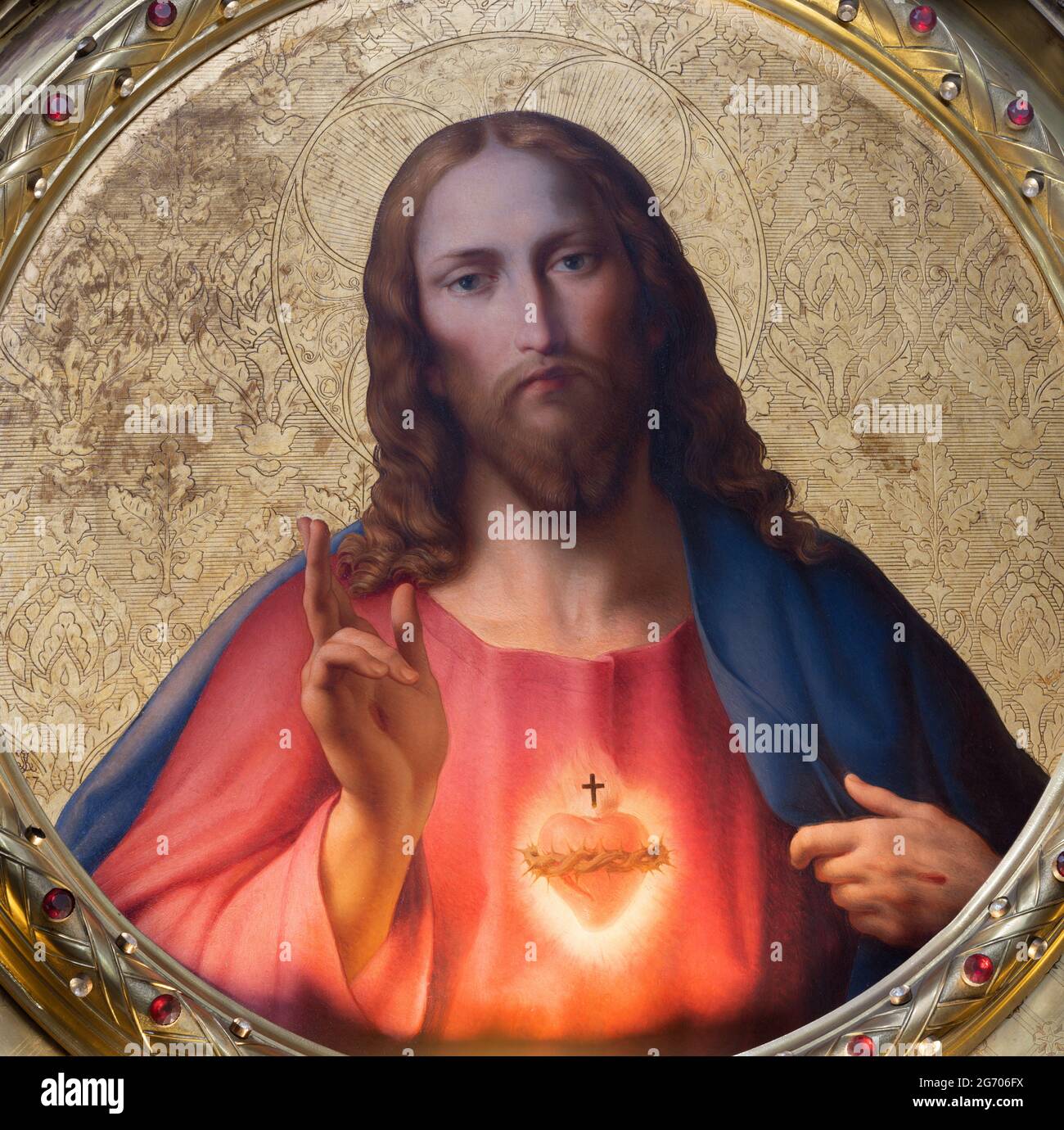 VIENNA, AUSTIRA JULI 5, 2021 The Heart of Jesus painting in