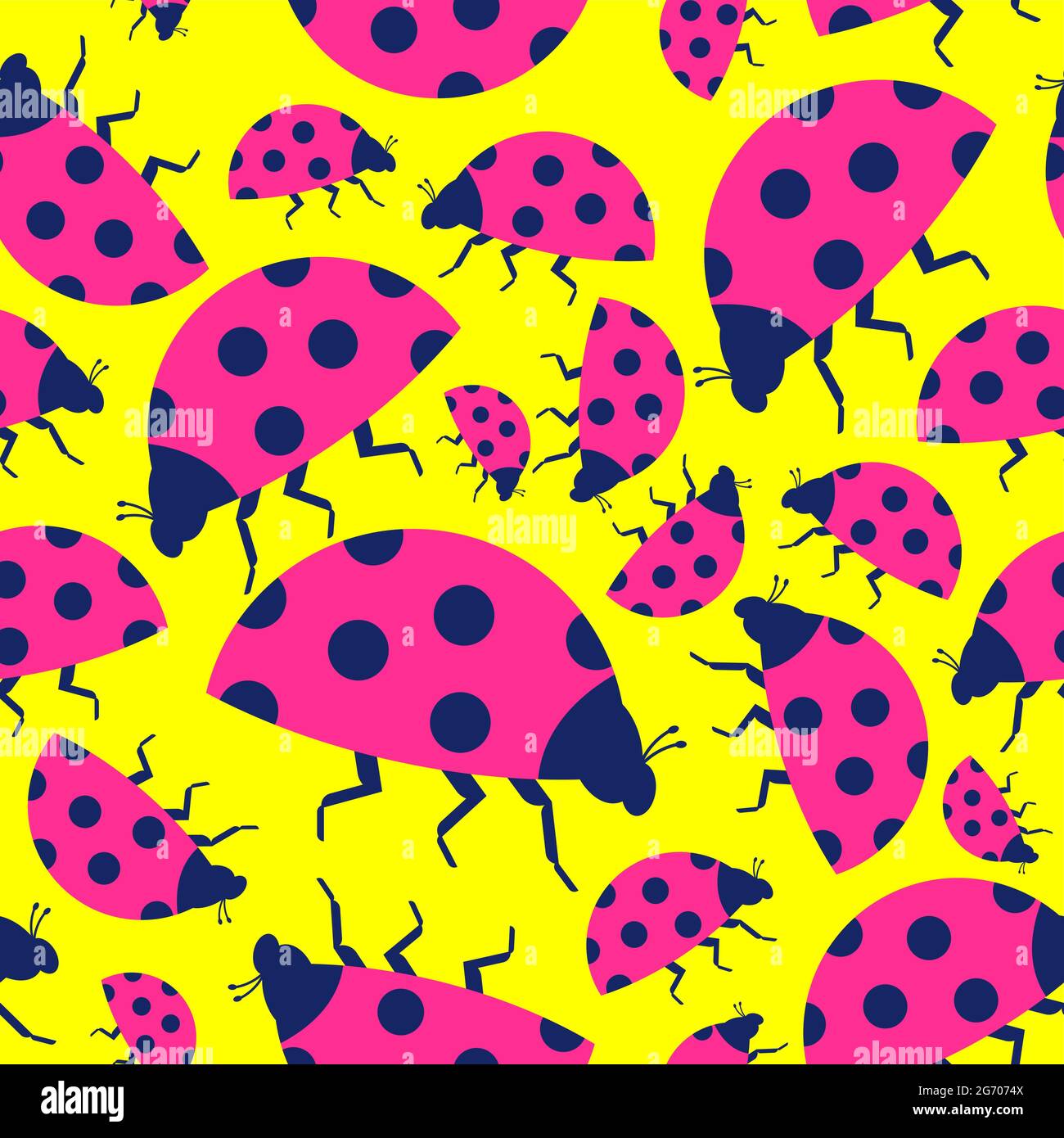 Ladybug pattern seamless. Red small bug background. beetle vector ...