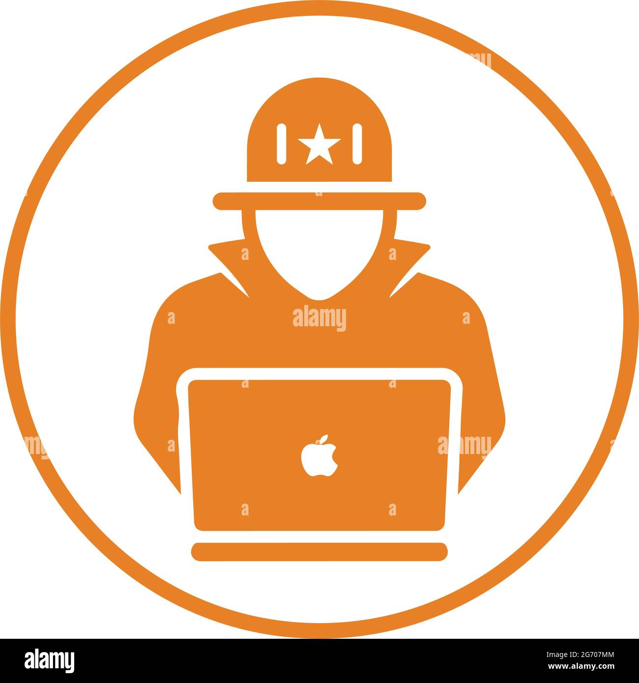 Detective, hacker icon is isolated on white background. Use for graphic ...