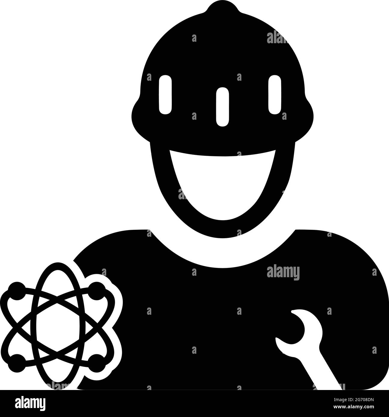 Scientist, atom icon - Simple editable vector EPS file. Stock Vector