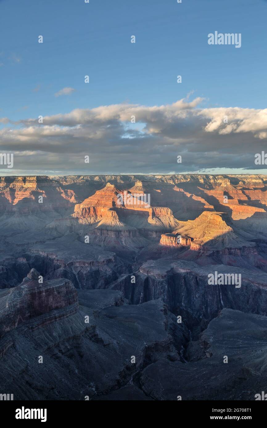 Rock formations and canyons from Maricopa Point, Grand Canyon National Park, Arizona USA Stock Photo