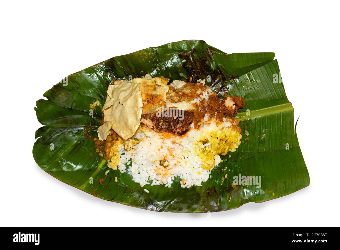 Kerala Style Rice And Dish Wrapped Up In Traditionally With Banana