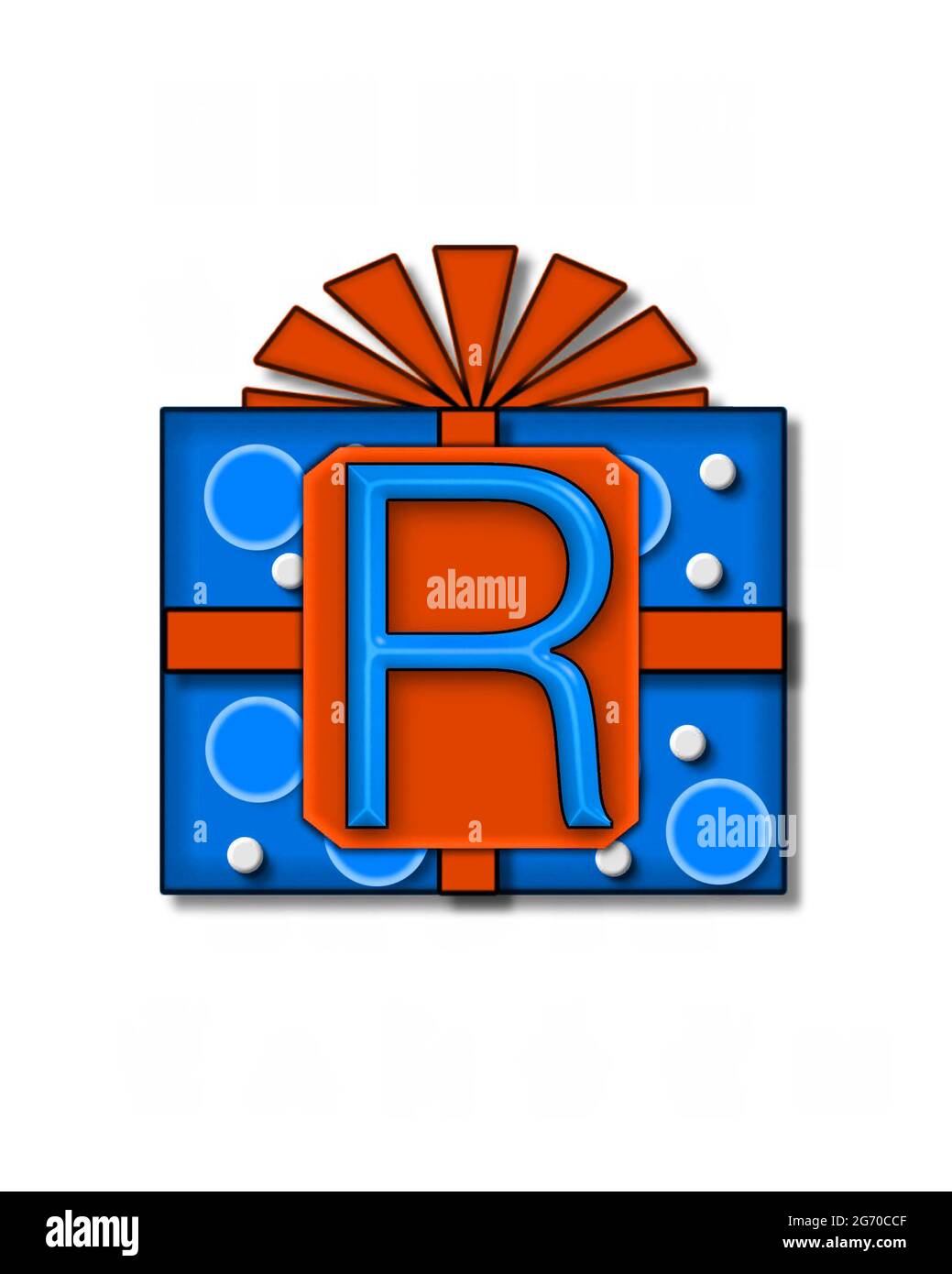 The Letter R In The Alphabet Set Gift Packaged Is Displayed On A Colored Gift Box Complete With Bow And Polka Dots Stock Photo Alamy
