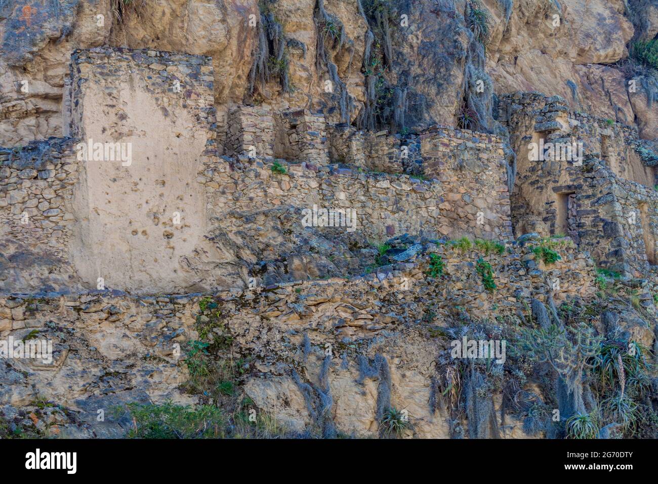 Inca ruins of Ollantaytambo, Sacred Valley of Incas, Peru Stock Photo