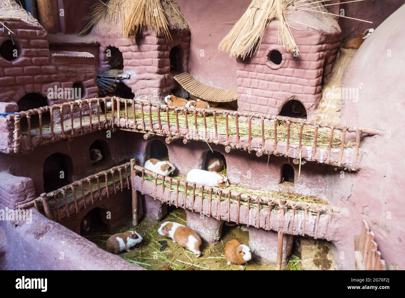 Castillo de Cuyes (Guinea pig house) in Pisac village, Peru Stock Photo