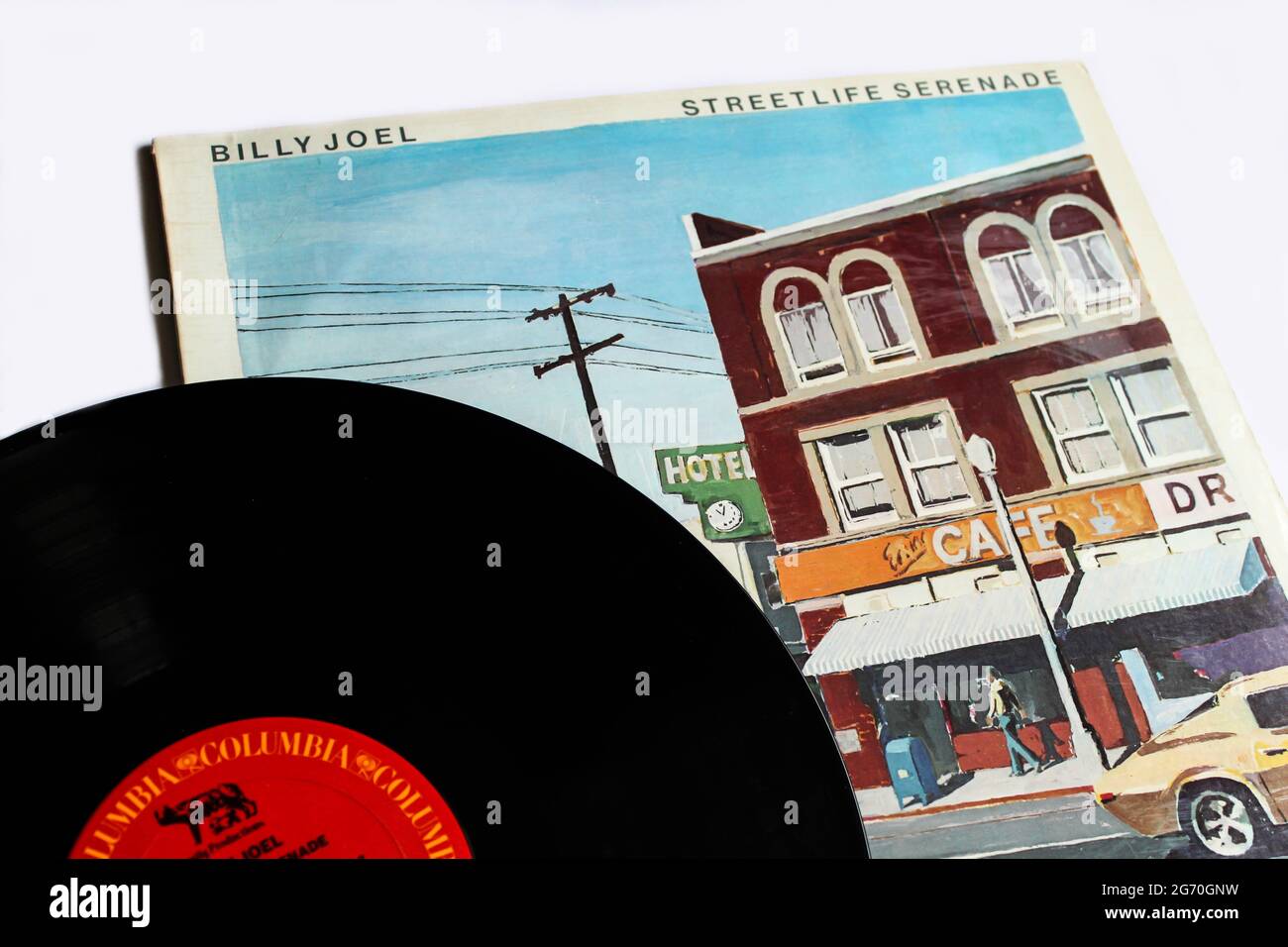 Pop rock and soft rock artist, Billy Joel music album on vinyl record LP disc. Titled: Streetlife Serenade album cover Stock Photo