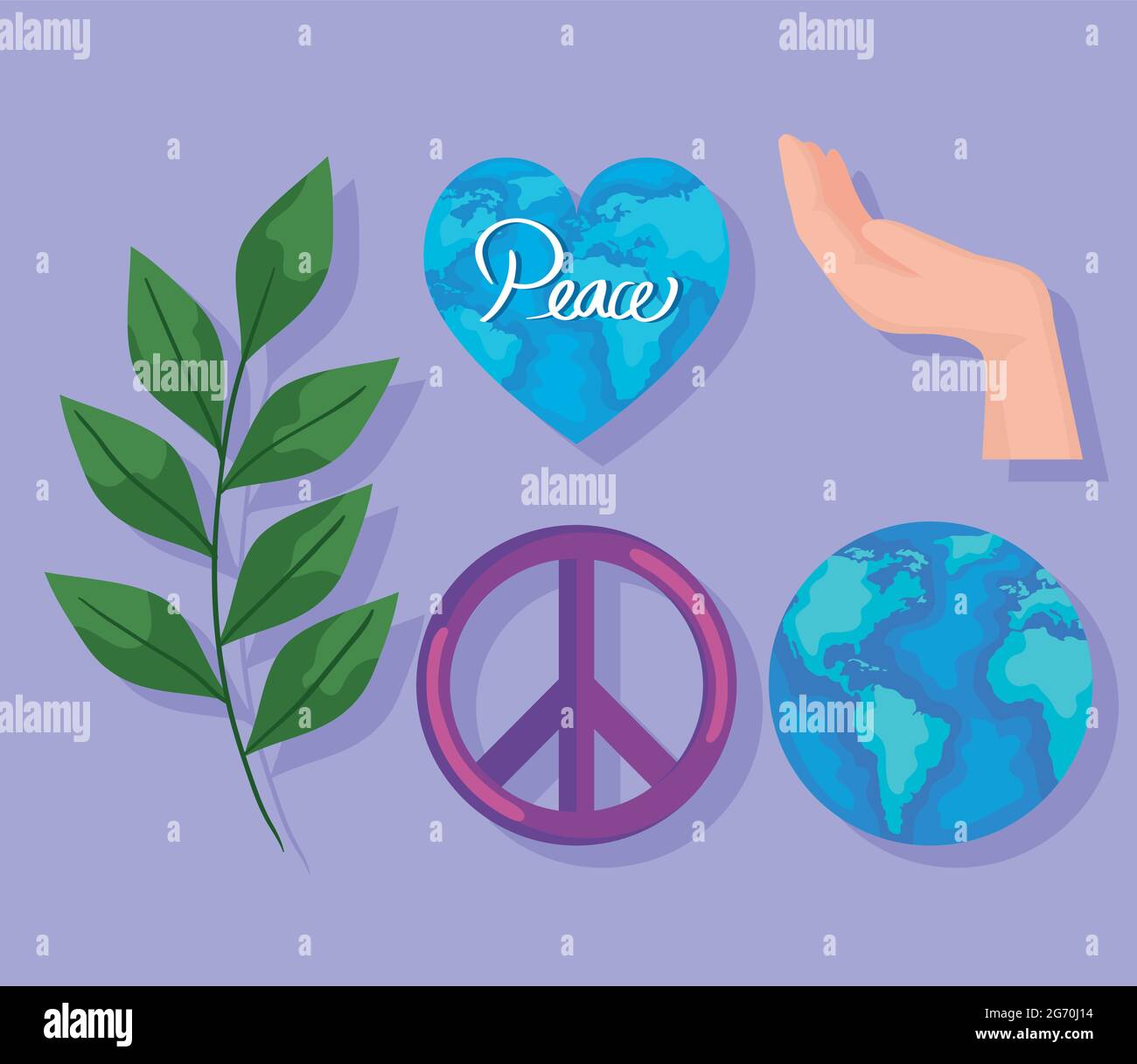 five peace icons Stock Vector
