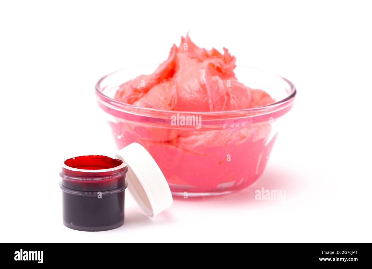 An Opened Pot of Red Gel Food Coloring for Baking Isolated on a White Background Stock Photo Alamy