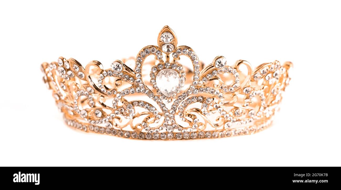 Rose Gold Crown Isolated on a White Background Stock Photo - Alamy