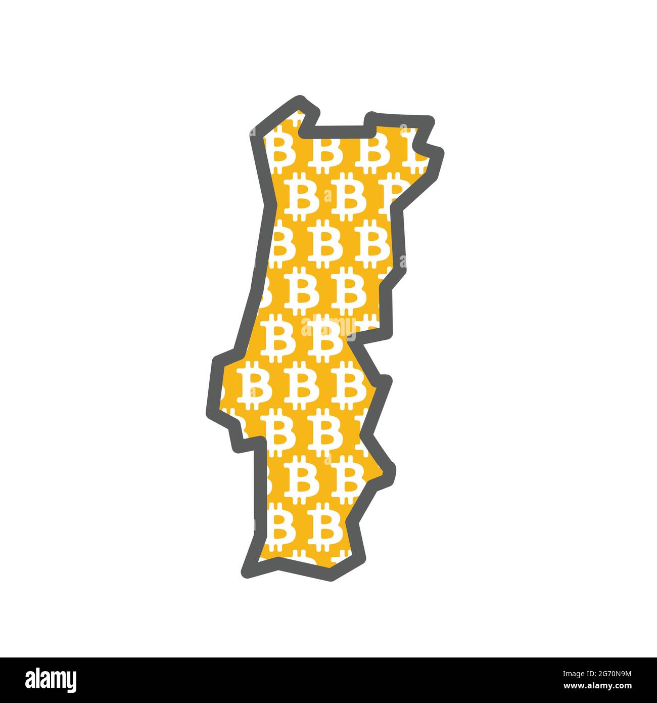 Portugal country map with bitcoin crypto currency logo Stock Vector Image &  Art - Alamy