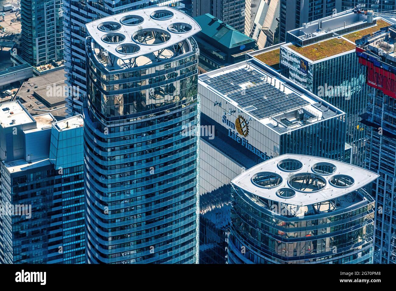 Toronto, Canada, aerial view of modern skyscrapers in the downtown Stock Photo