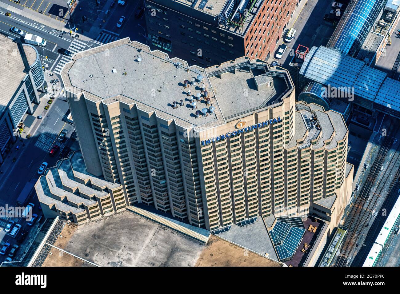 Toronto, Canada, aerial view of the Intercontinental Hotel in the downtown district Stock Photo