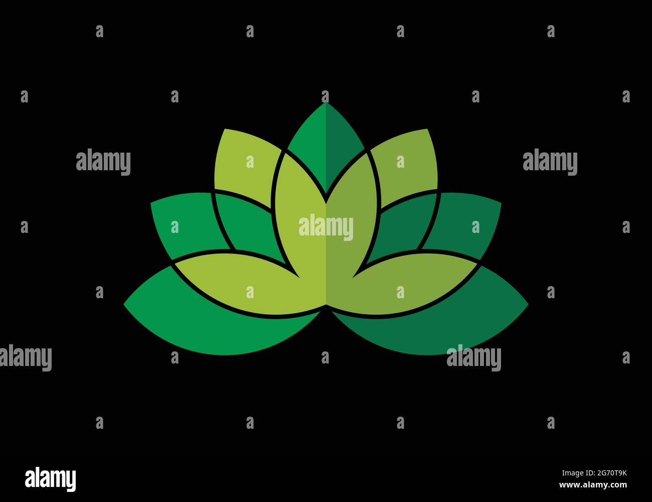 Lily FLower Logo Design Health Care Abstract Logo design for health-related services Relaxed Lily Logo for Yoga Company Stock Vector