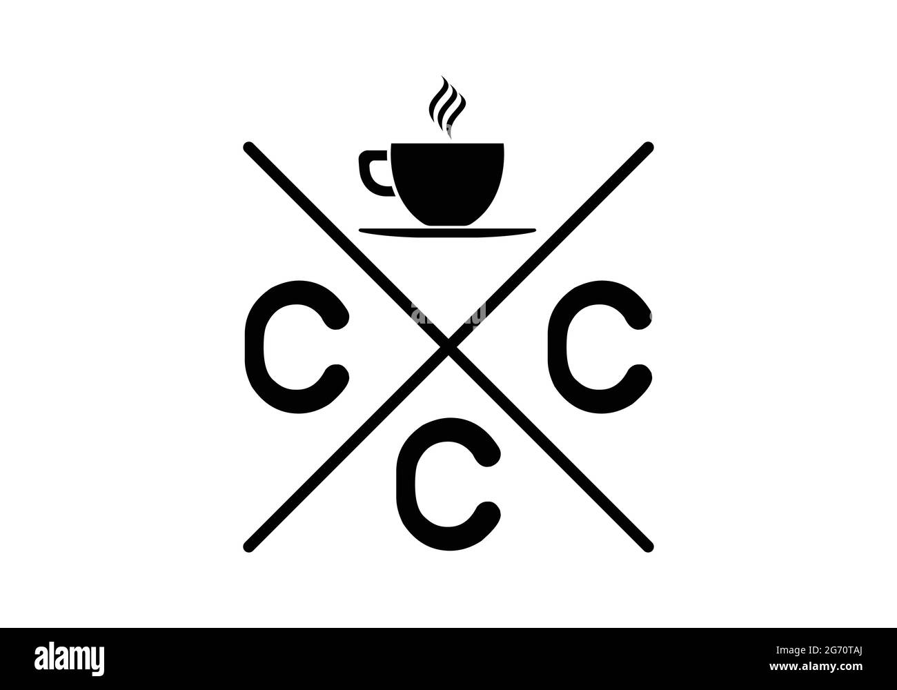 Initial Monogram Letter CCC Logo Design Vector Template 3C Vintage Coffee Cup Letter Logo Design CCC Coffee Shop Logo Design Stock Vector