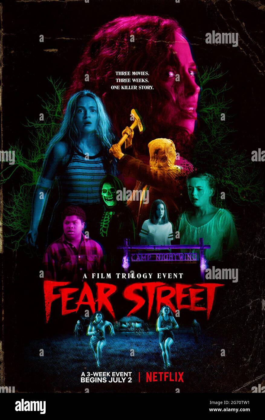 RELEASE DATE: July 9, 2021 TITLE: Fear Street Part Two: 1978 STUDIO: Netflix DIRECTOR: Leigh Janiak PLOT: Shadyside, 1978. School's out for summer and the activities at Camp Nightwing are about to begin. But when another Shadysider is possessed with the urge to kill, the fun in the sun becomes a gruesome fight for survival. STARRING: SADIE SINK as Ziggy Berman poster art. (Credit Image: © Netflix/Entertainment Pictures) Stock Photo