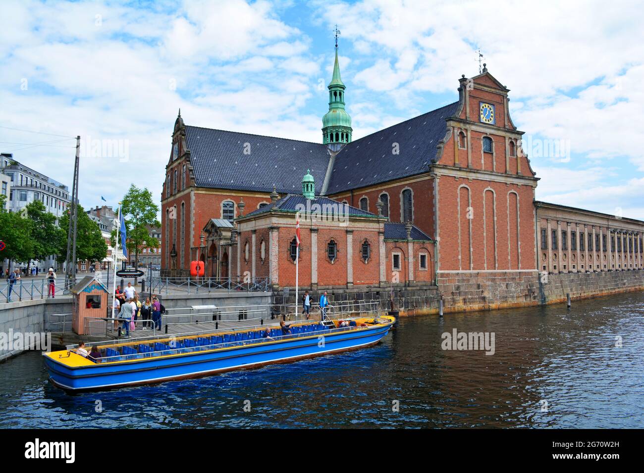 Copenhagen, Denmark - July 2021: Exterior of the famous Holmen Church Stock Photo