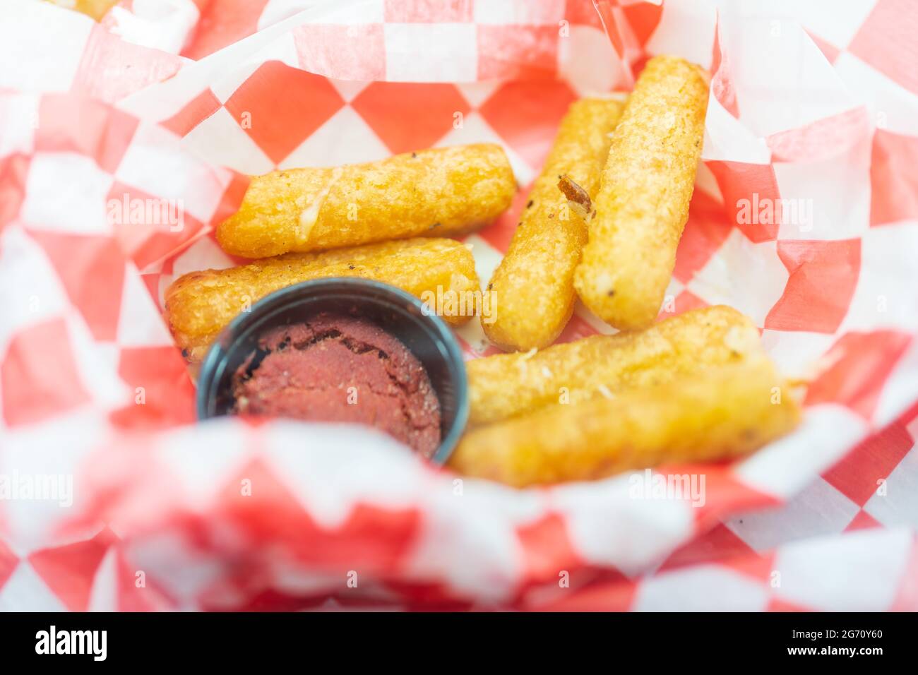 Golden Crispy Mozzarella Sticks with Marinara Sauce Stock Photo Alamy