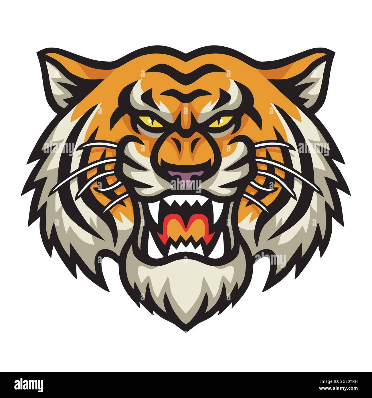 Angry Tiger Head Cool Logo Vector Stock Vector Image & Art - Alamy