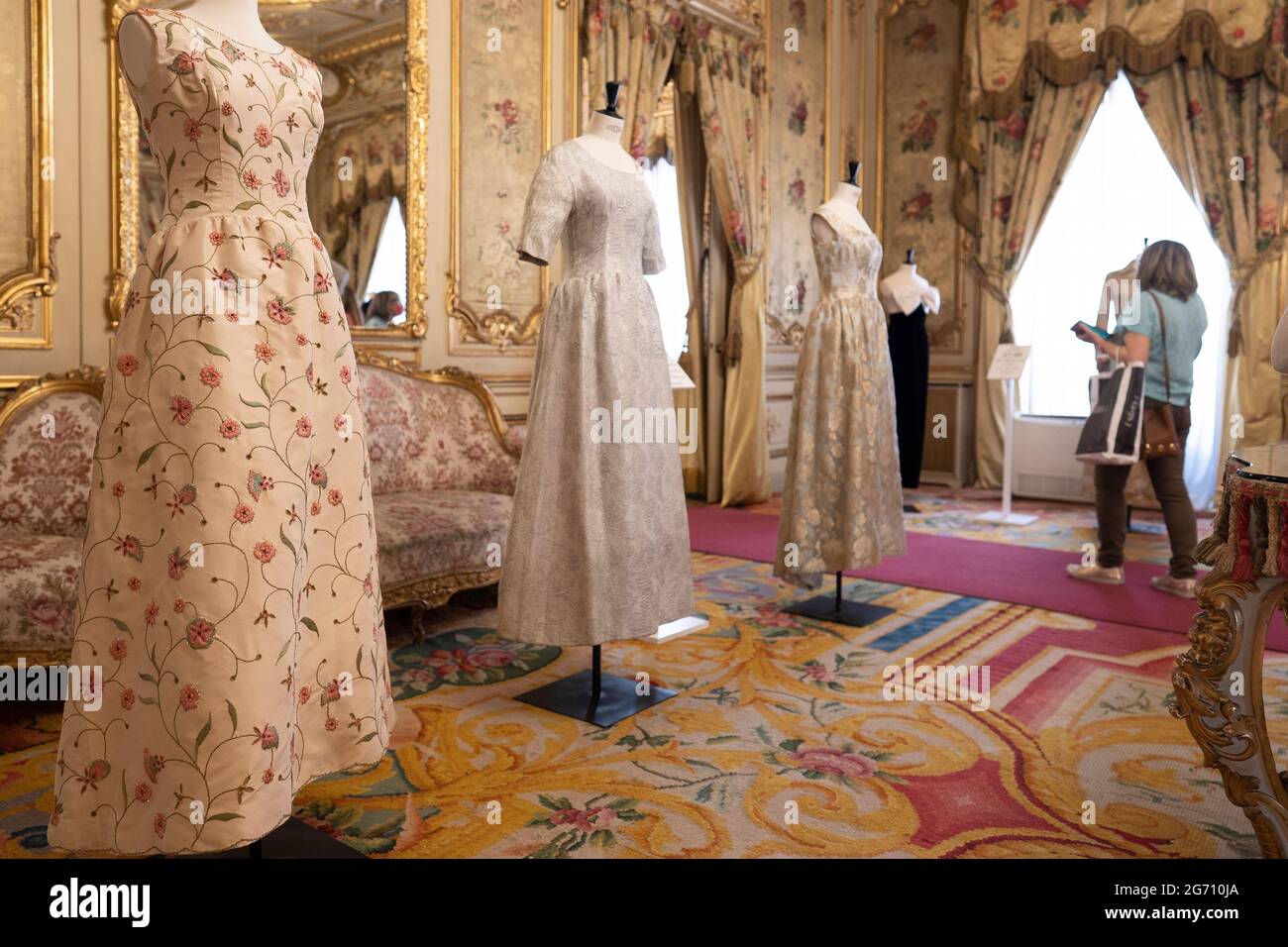 Madrid, Spain. 08th July, 2021. Design collection of Balenciaga seen during  the La Influencia De Los Maestros Espanoles exhibition at the Fernan Nunez  palace in Madrid. Credit: SOPA Images Limited/Alamy Live News