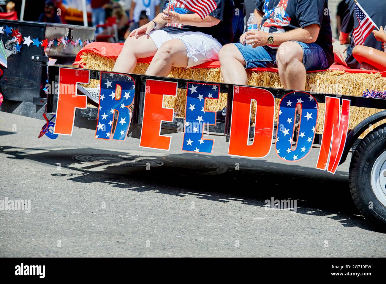 Prescott, Arizona, USA - July 3, 2021: Freedom Float in the 4th of July parade Stock Photo