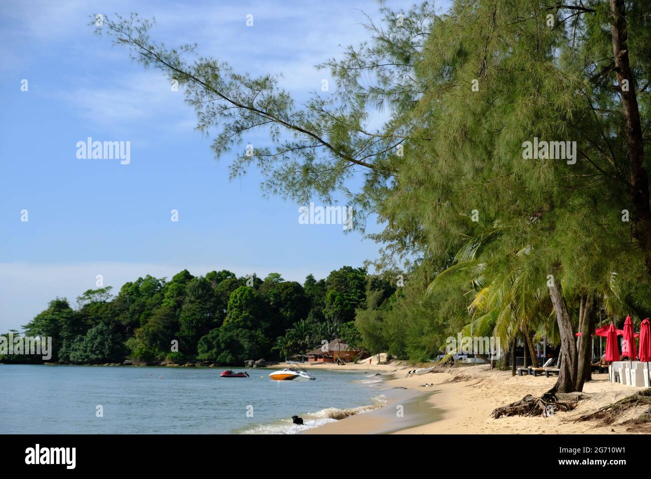 Cambodia Sihanoukville - Kampong Som - Ou Chheuteal Beach beach landscape Stock Photo