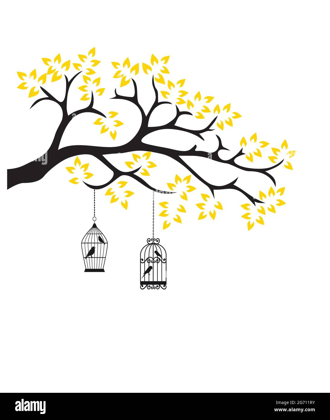 Beautiful tree branch silhouette background for wallpaper Stock Vector