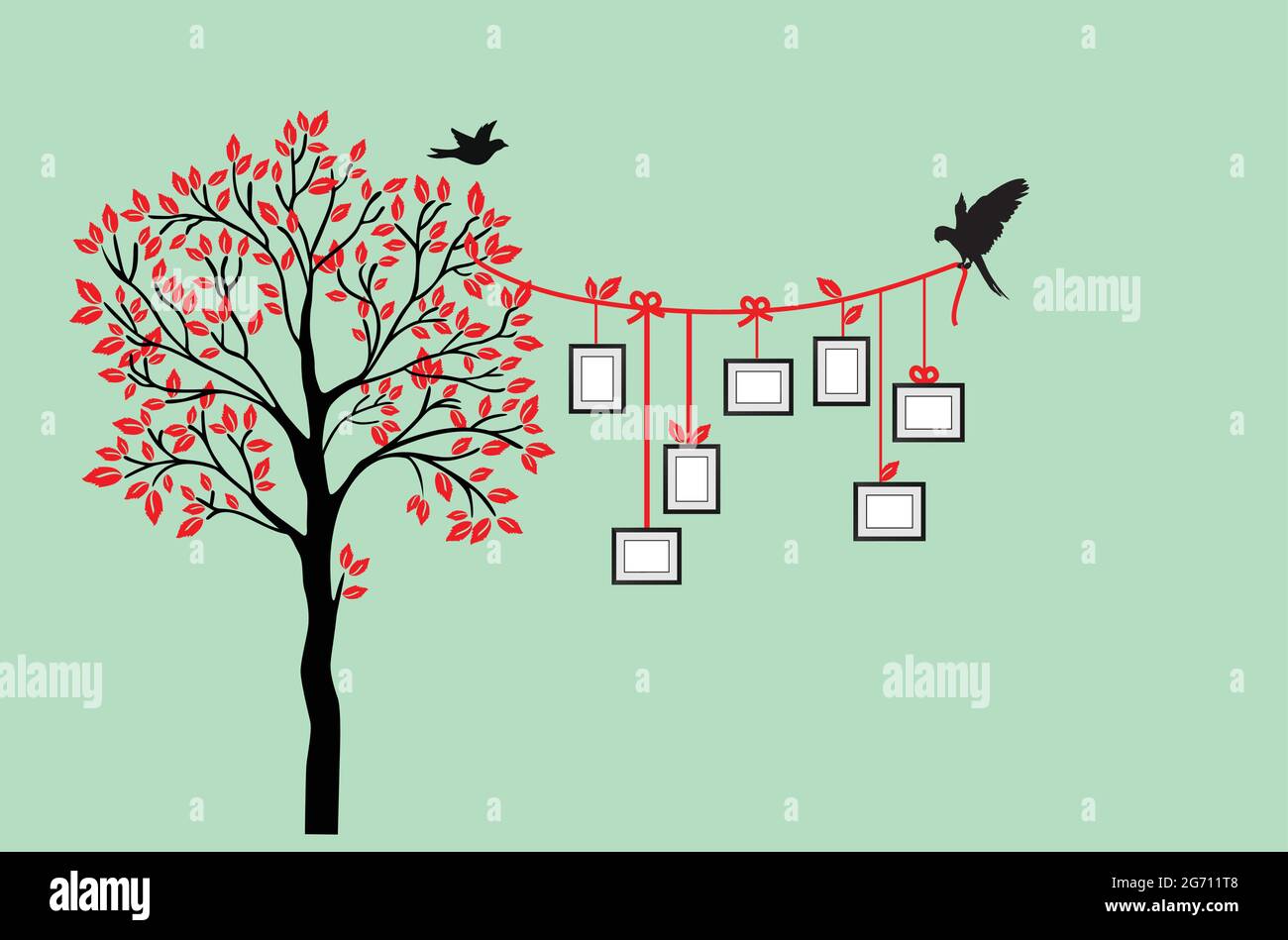 Beautiful tree branch silhouette background for wallpaper Stock Vector