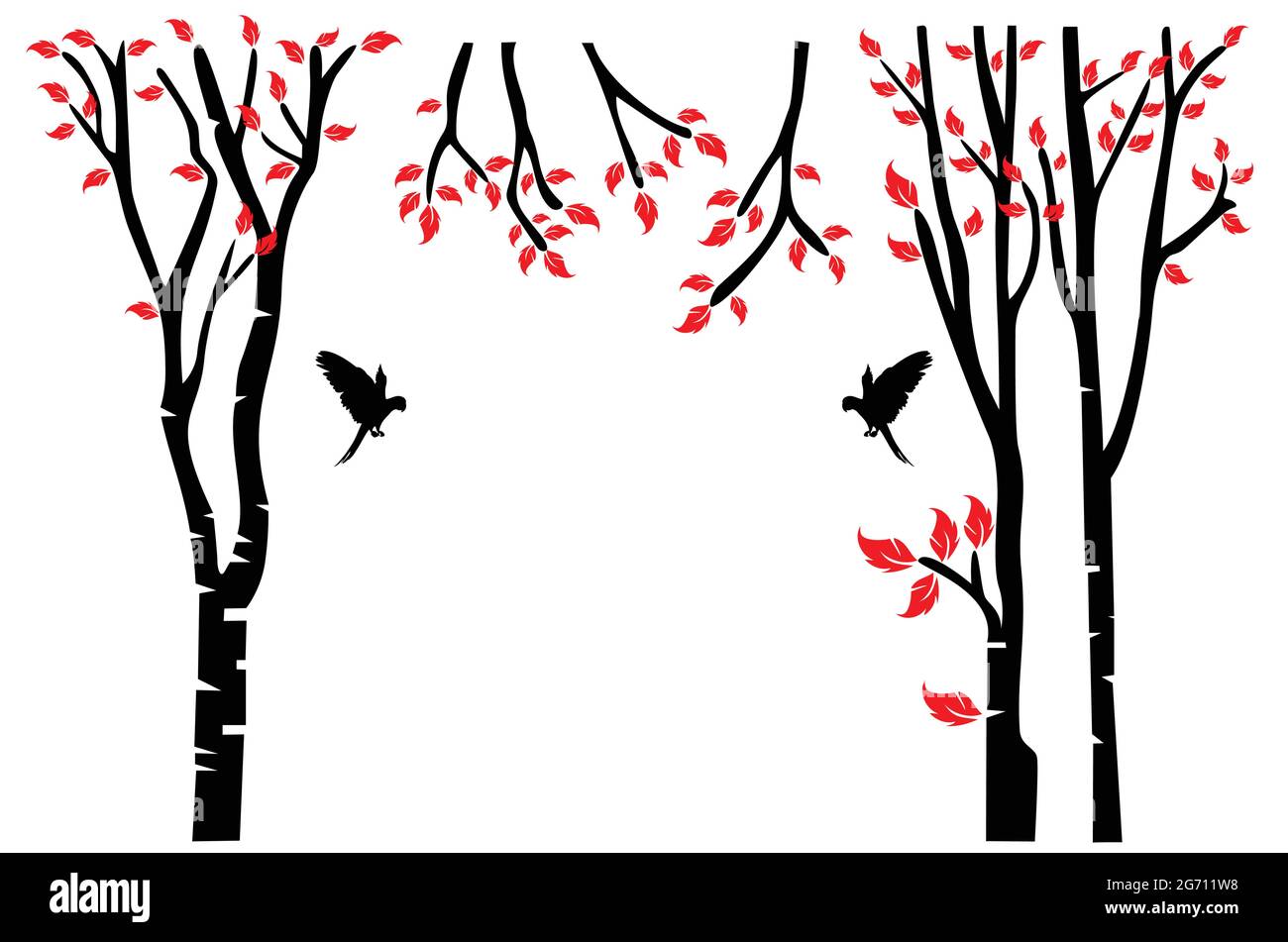 Beautiful tree branch silhouette background for wallpaper Stock Vector